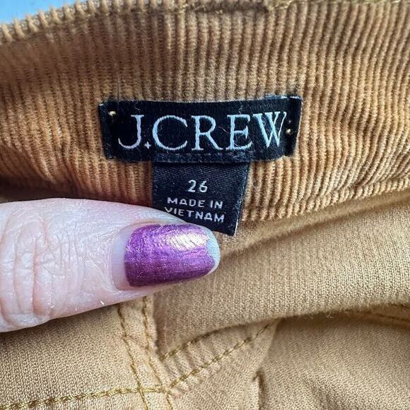 J Crew Womens Corduroy Ankle Straight Pant Size 26 Mustard Yellow Brown Stretch - Picture 4 of 5